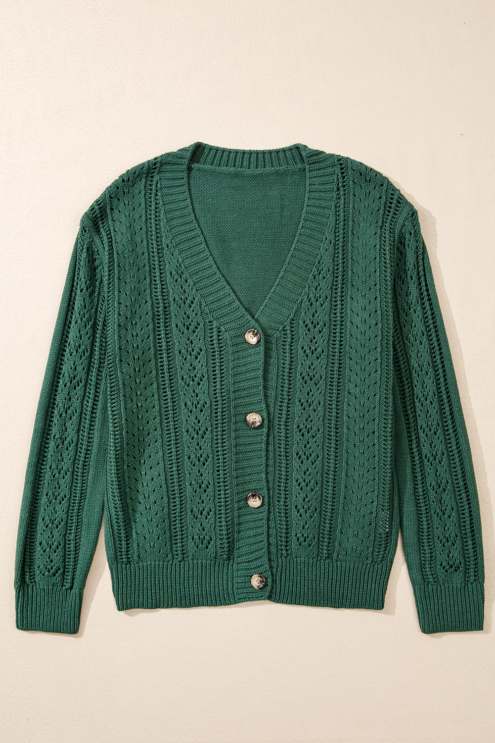 Real Teal Open Knit Drop Shoulder Sweater Cardigan