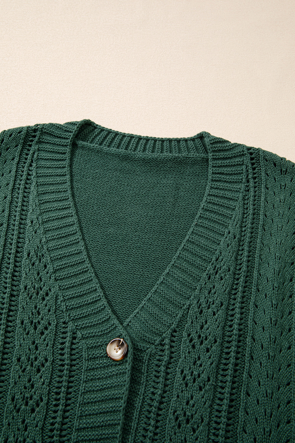 Real Teal Open Knit Drop Shoulder Sweater Cardigan