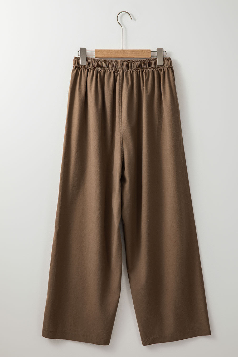 Desert Palm Cotton Linen Drawstring Waist Wide Leg Pants