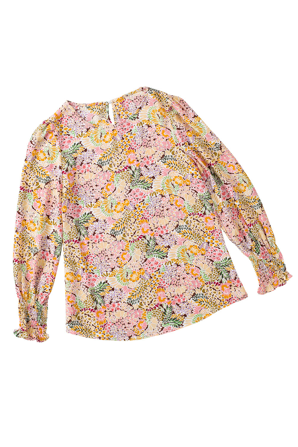 Multicolor Puff Sleeve Floral Blouse