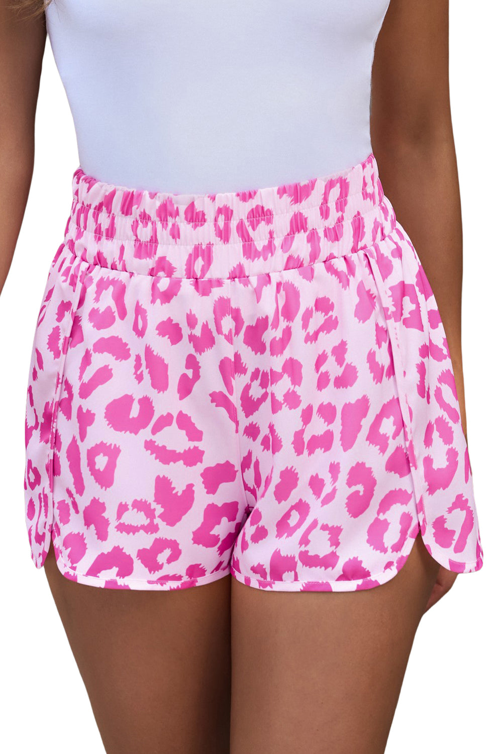 Pink Plaid High Waisted Athletic Shorts