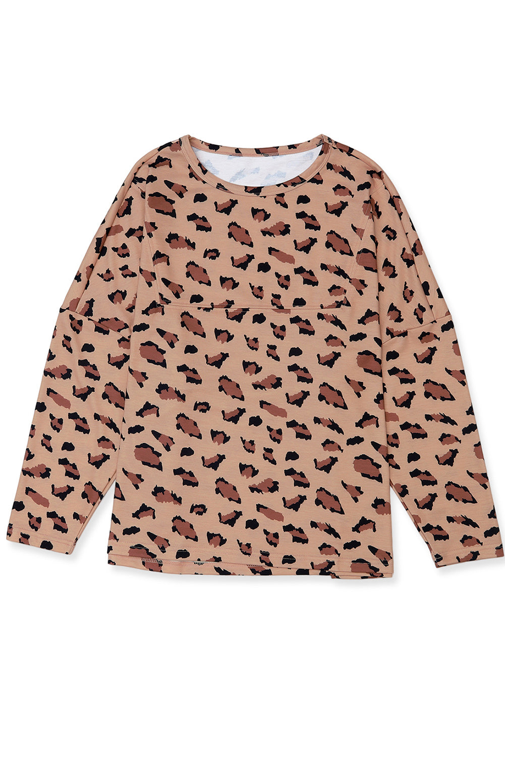 Leopard Animal Print Stitching Loose Long Sleeve Top