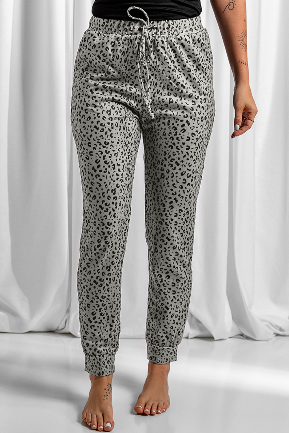 Black Breezy Leopard Joggers