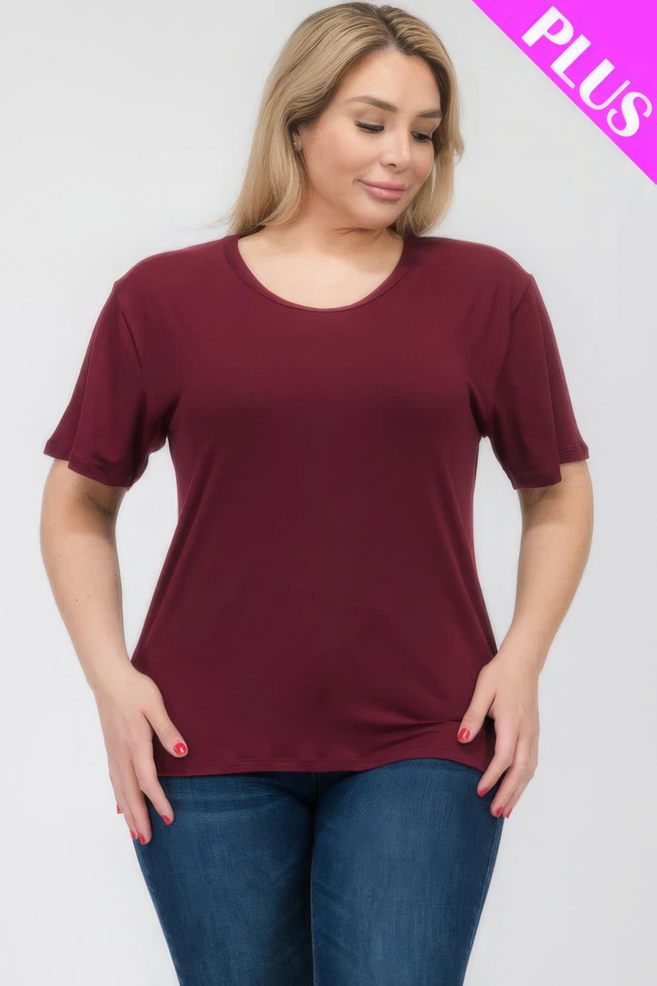 Plus Size Basic Short Sleeve T-shirt