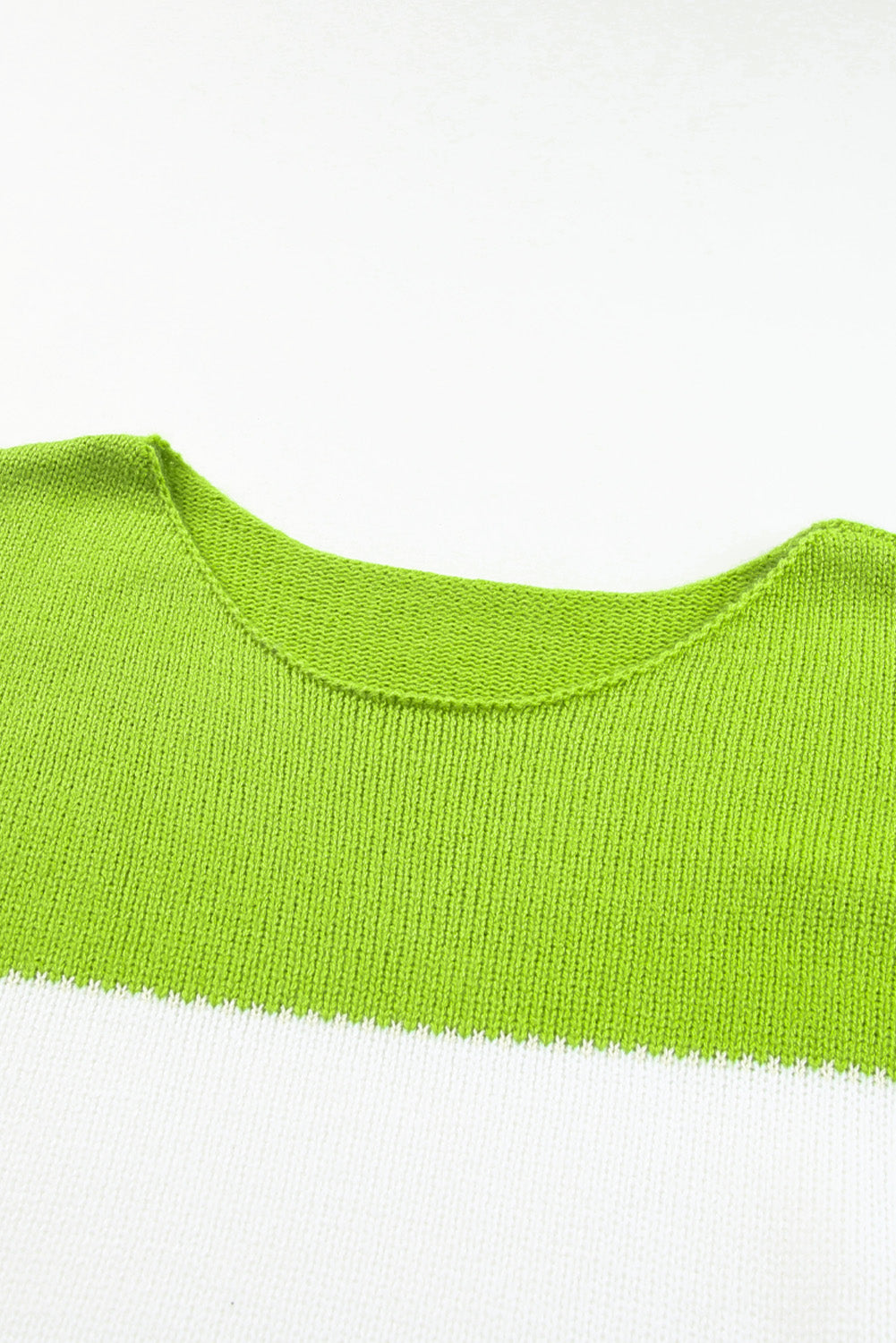 Green Plus Size Color Block Patchwork Sweater