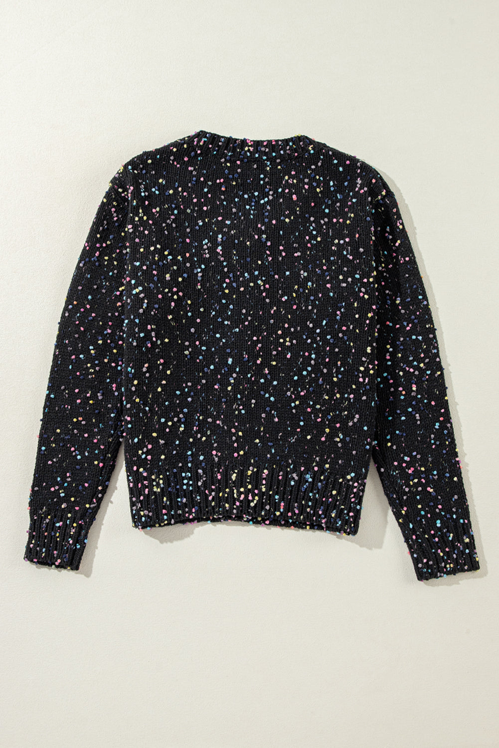 Aruba Blue Rhinestone Decor Multicolor Confetti Sweater Cardigan