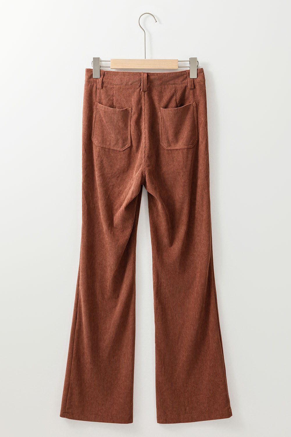 Green High Waist Square Pockets Corduroy Pants