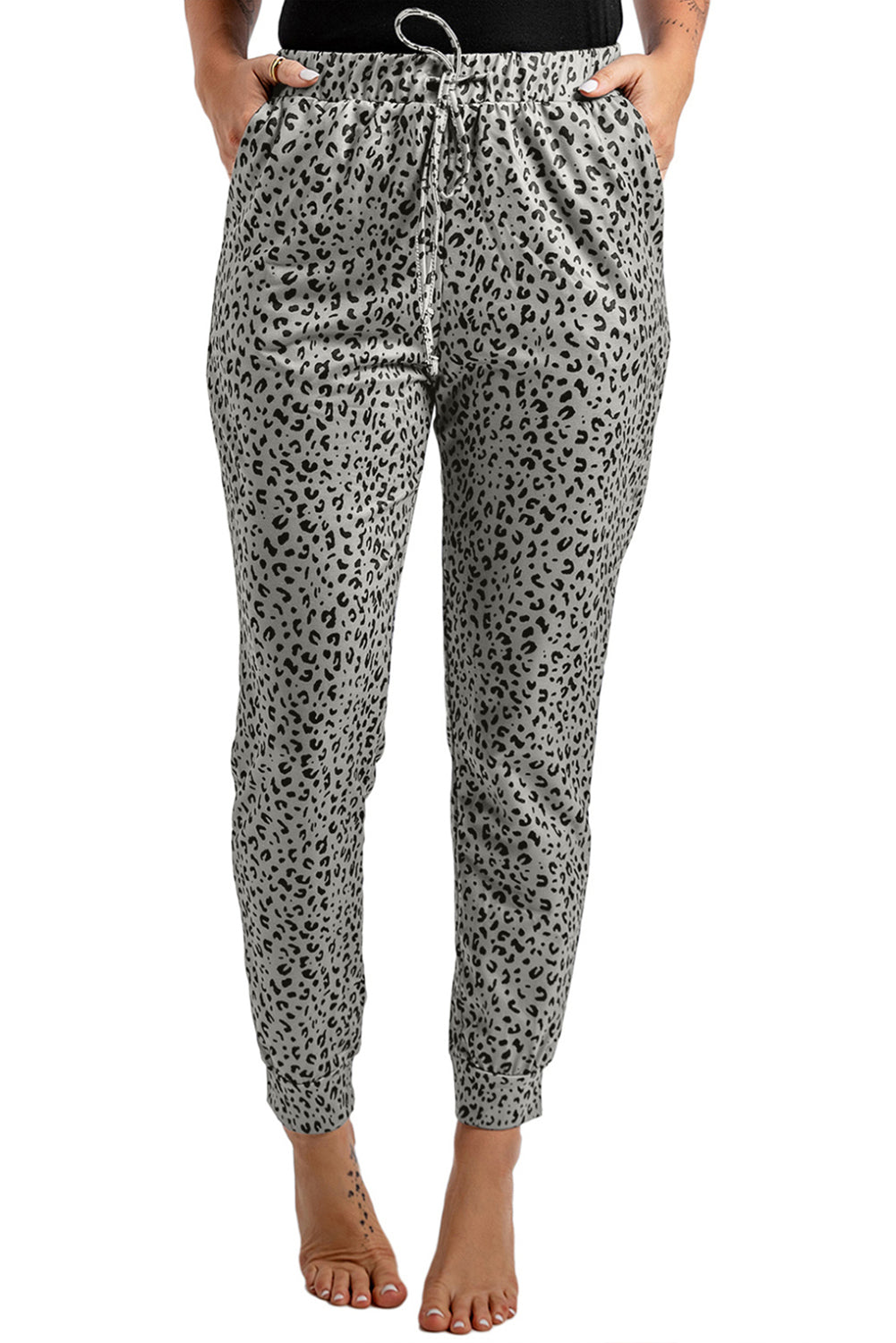 Black Breezy Leopard Joggers