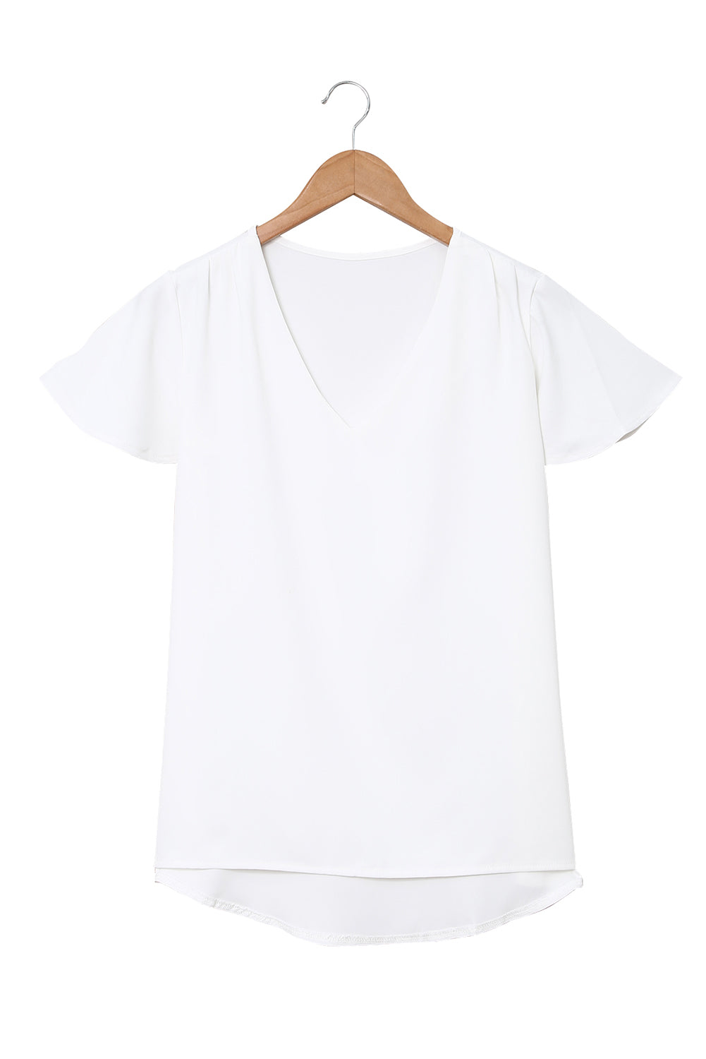 White V Neck Short Sleeve Tee